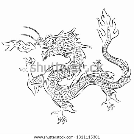 Chinese Dragon Images Black And White | Free download on ClipArtMag