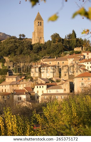 the village of Olargues,Languedoc, southern France.taken 16/10/2008