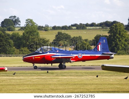 an ex-RAF Jet Provost jet at a Cold War Jets air display at Bruntingthorpe Airfield,near Leicester,Britain. taken 26/09/2012