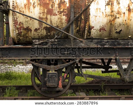 derelict old liquid tnker wagon,Peak Rail heritage railway,Matlock,Derbyshire,UK.taken 16/05/2015