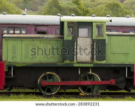 derelict old diesel locomotive,Peak Rail heritage railway,Matlock,Derbyshire,UK.taken 16/05/2015