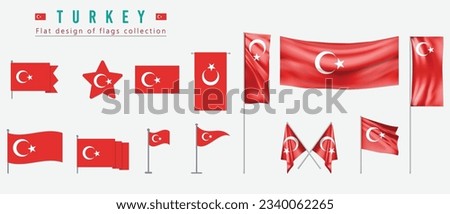 Turkey flag, flat design of flags collection