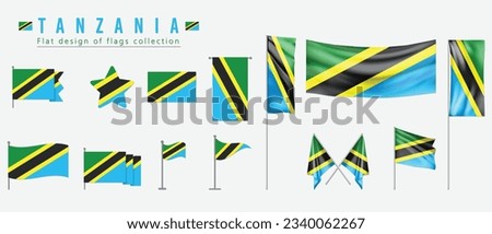 Tanzania flag, flat design of flags collection