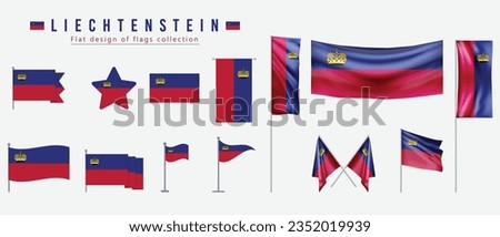 Liechtenstein flag, flat design of flags collection