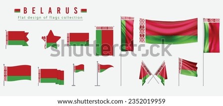 Belarus flag, flat design of flags collection