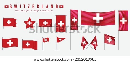 Switzerland flag, flat design of flags collection