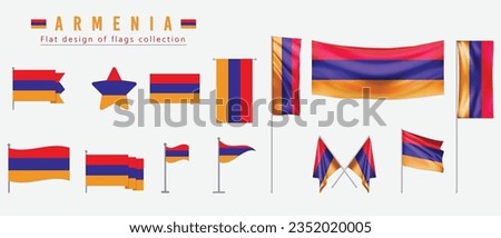 Armenia flag, flat design of flags collection