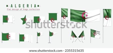 Algeria flag, flat design of flags collection