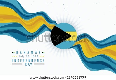 Happy Independence Day of Bahamas with Flag