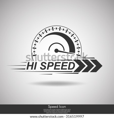 speedometer silhouette.abstract symbol of speed logo design.vector icon