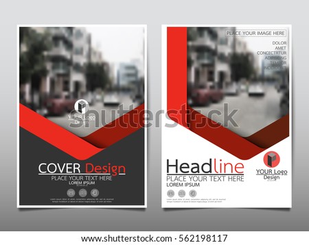 Red geometric flyer cover business brochure vector design, Leaflet advertising abstract background, Modern poster magazine layout template, Annual report for presentation