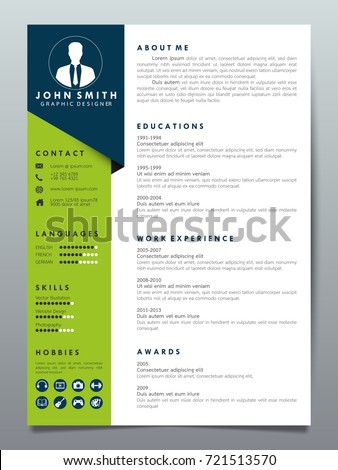 Resume design template minimalist cv. Business layout vector clean for job applications. In A4 size.