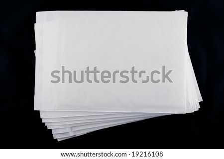 package of bubble envelopes isolated on black background