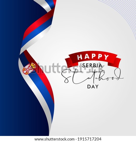 Happy Serbia Statehood Day Vector Design Template Background