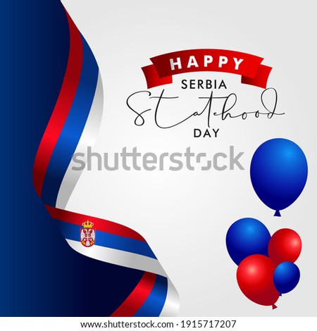 Happy Serbia Statehood Day Vector Design Template Background