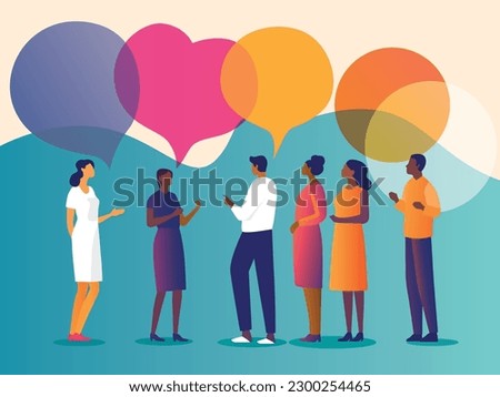 Building Bridges in Shared Perspectives Concept - Multicultural Men and Women Group Engaging in Sharing Constructive Opinions and Ideas on Social or Work Issues
