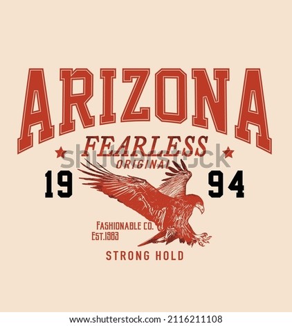Arizona.Retro college varsity typography california slogan print, vector illustration, for t-shirt graphic.