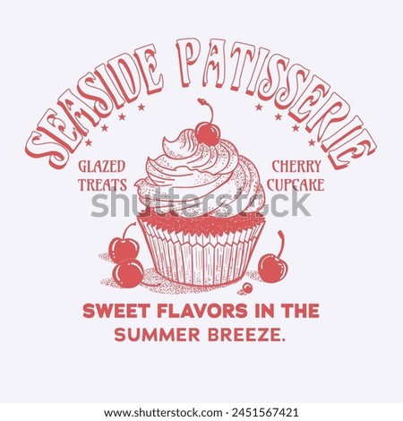 cherry cupcake illustration with the words 