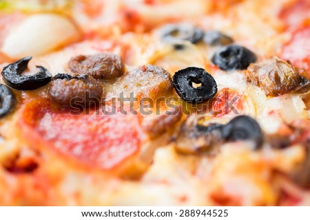 Delicious Homemade Pizza With Meat and Vegetables