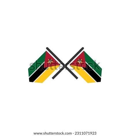 Mozambique flags icon set, Mozambique independence day icon set vector sign symbol