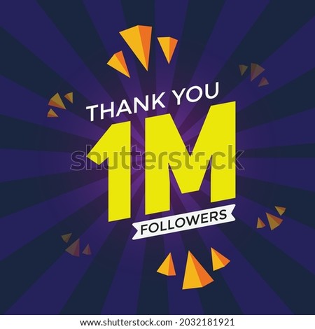 thank you 1m followers colorful banner. Thank you followers Banners, 1 milion followers, social midea banner followers