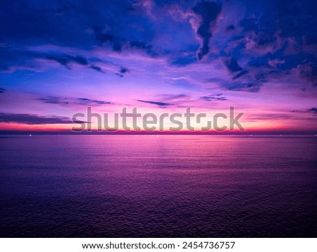 Similar – Image, Stock Photo Sunset sky over mountain ridge