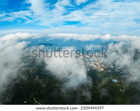 Similar – Foto Bild Nebelwelle wandern Natur