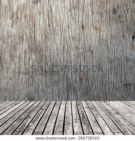 old wooden floor platform on view, nature background