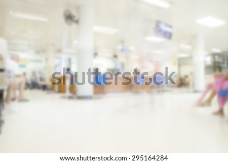 Blurred background Patient waiting for see doctor, abstract background.
