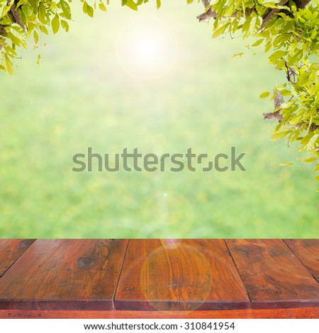 old wood floor on flower and leaves frame  background