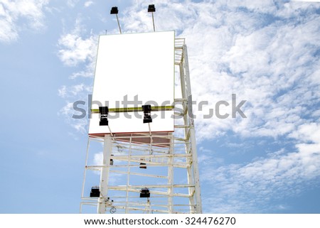 Blank billboard  for your advertisement ,on blue sky.