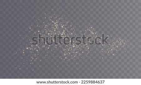 Christmas background. Powder dust light png. Magic shining gold dust. Fine, shiny dust bokeh particles fall off slightly. Fantastic shimmer effect. Vector illustrator.