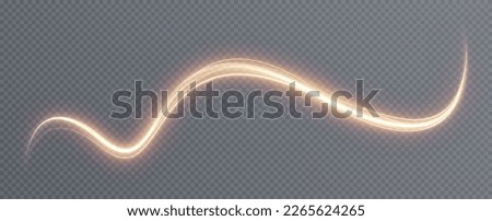 Golden curved light line, rope, tape. Smooth festive gold line png with light effects. Element for your design, advertising, postcards, invitations, screensavers, websites, games. Foto stock © 