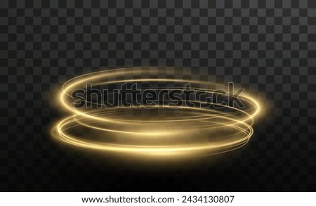 Luminous gold podium lines png of speed. Light glowing effect png. Abstract motion lines. Light trail wave, fire path trace line, car lights, optic fiber and incandescence curve twirl	
