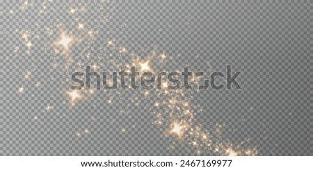 Magic golden wind png festive isolated on transparent background. Golden comet png with sparkling stars and dust. Powder dust light PNG. Magic shining gold dust. Fine, shiny dust bokeh particles fal	
