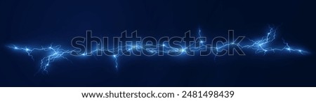 Light blue isolated vector lightning png. Realistic natural neon lightning effectThunderstorm. Strength Energy charge Thunder. Blitz Lightning Thunder Light Sparks Storm Flash	
