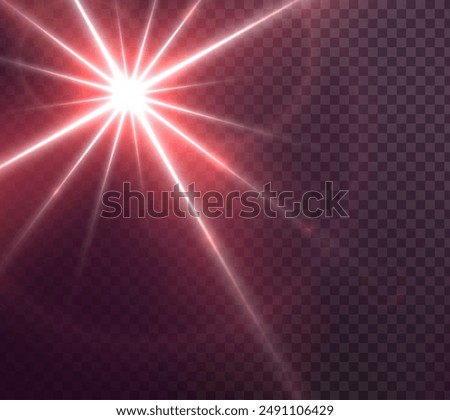 Flash. Realistic flares. Glowing effects. Photography camera light or sunlight reflection from lens. Shiny stars in space. Isolated glints set. Sparkle glares. Vector shimmering element templates