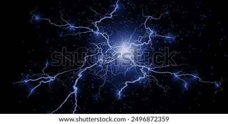 Light blue isolated vector lightning png. Realistic natural neon lightning effectThunderstorm. Strength Energy charge Thunder. Blitz Lightning Thunder Light Sparks Storm Flash	
