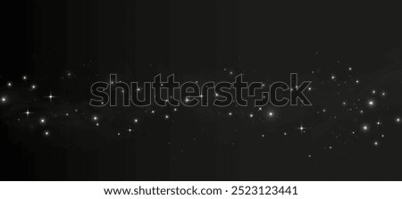 Background of abstract lights and glints of light, dust elements. Sprinkle of space dust.