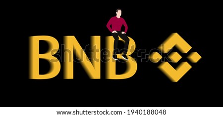 bnb coin, Finance growth statistics, BINANCE. Vector Illustration