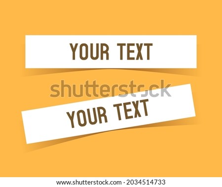 Blank paper strips for text placement. Stripes pattern with shadow on orange background. Vector illustration. Imagine de stoc © 