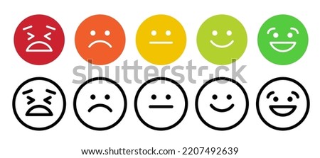 Rating scale or pain scale. Vector clipart isolated on white background.