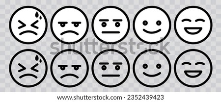 Likert scale. Rating scale or pain scale. Vector clipart isolated on transparent background.