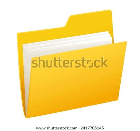 Folder 3d icon. Vector clipart isolated on white background.