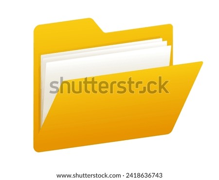 Folder 3d icon. Vector clipart isolated on white background.