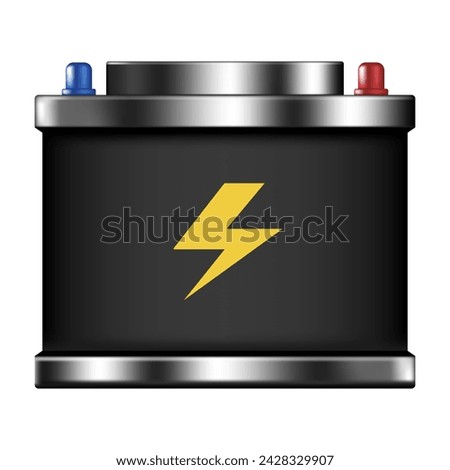 Car battery. Vector 3d icons isolated on white background.