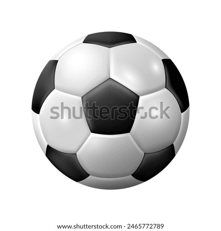 Soccer ball. Vector 3D clipart isolated on white background.