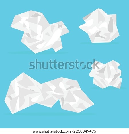 Similar – Image, Stock Photo ball of crumpled gray paper on a blue background