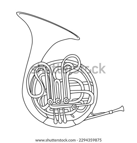 French Horn Drawing | Free download on ClipArtMag