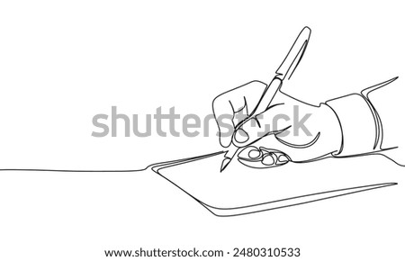 Writing one line continuous. Line art writing. Hand drawn vector art.